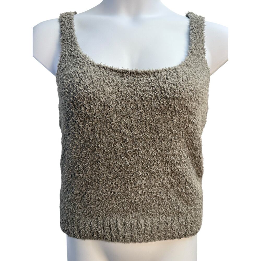 SKIMS 2X/ 3X Cozy Knit Tank Top Smoke‎ Grey Fuzzy Soft Loungewear NWT